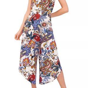 Floral Print Sleeveless Jumpsuit